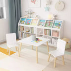 Ensemble table et 2 chaises Etokfoks pour enfants - Bois massif et MDF - Blanc - Table 60 x 60 x 44 cm - Chaises 34 x 30 x 51 cm