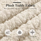 Canapé KERDOM à dossier incurvé en tissu Teddy Bear avec coussin d'assise confortable et 3 oreillers, convient pour le salon