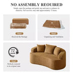 Canapé KERDOM à dossier incurvé en tissu Teddy Bear avec coussin d'assise confortable et 3 oreillers, convient pour le salon