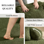 Canapé KERDOM à dossier incurvé en tissu Teddy Bear avec coussin d'assise confortable et 3 oreillers, convient pour le salon