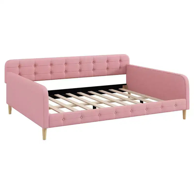 Lit de repos moderne rembourré en lin de taille Queen Luxystar