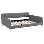 Lit de repos moderne rembourré en lin de taille Queen Luxystar