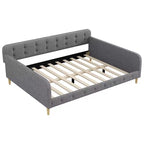 Lit de repos moderne rembourré en lin de taille Queen Luxystar