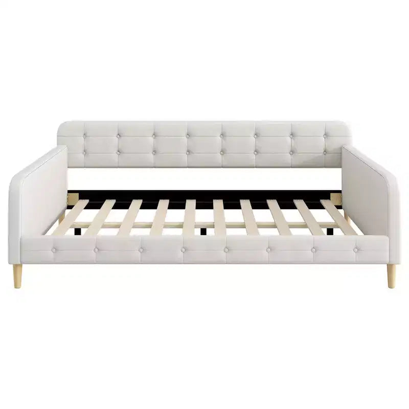 Lit de repos moderne rembourré en lin de taille Queen Luxystar