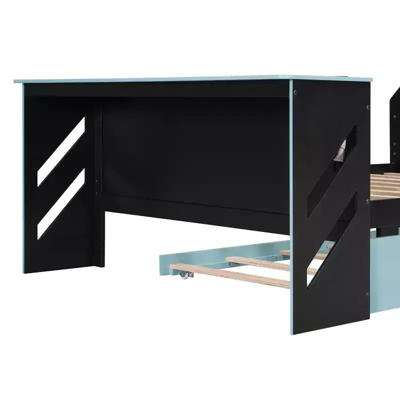 Lit de repos pleine grandeur avec lit gigogne, lit de jeu avec bureau et port USB pour chambres d'étudiants ou chambres d'amis