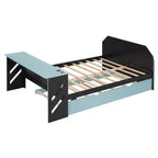 Lit de repos pleine grandeur avec lit gigogne, lit de jeu avec bureau et port USB pour chambres d'étudiants ou chambres d'amis