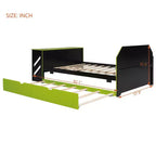 Lit de repos pleine grandeur avec lit gigogne, lit de jeu avec bureau et port USB pour chambres d'étudiants ou chambres d'amis