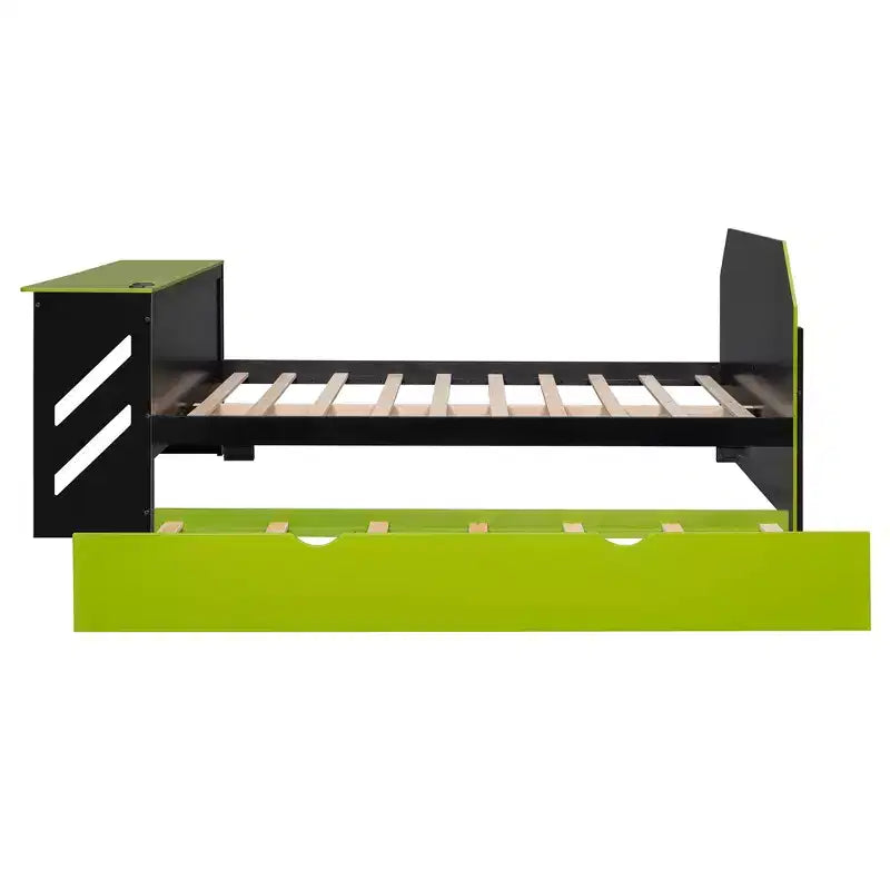 Lit de repos pleine grandeur avec lit gigogne, lit de jeu avec bureau et port USB pour chambres d'étudiants ou chambres d'amis