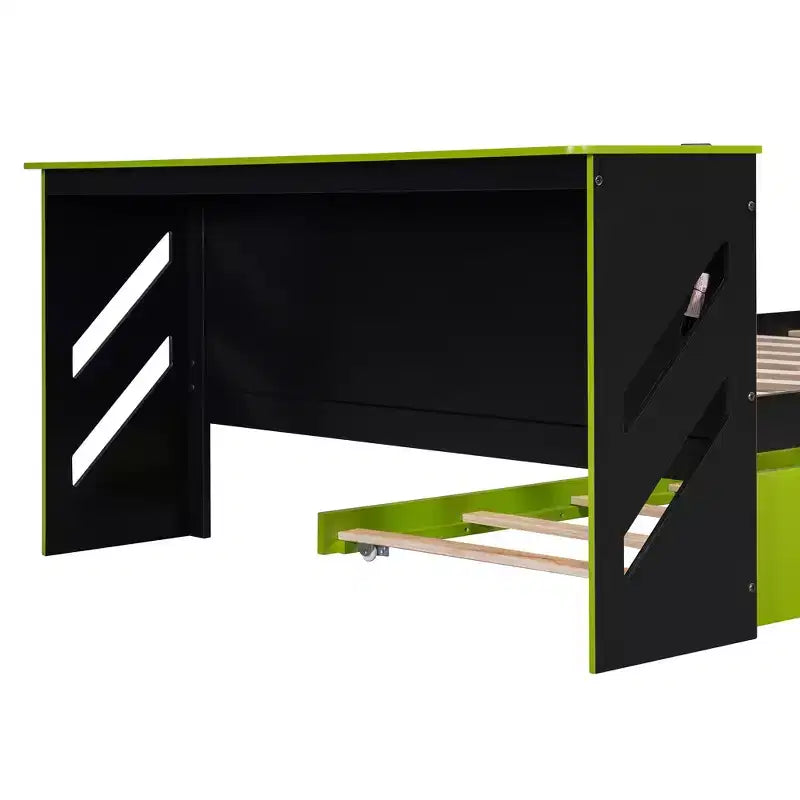 Lit de repos pleine grandeur avec lit gigogne, lit de jeu avec bureau et port USB pour chambres d'étudiants ou chambres d'amis