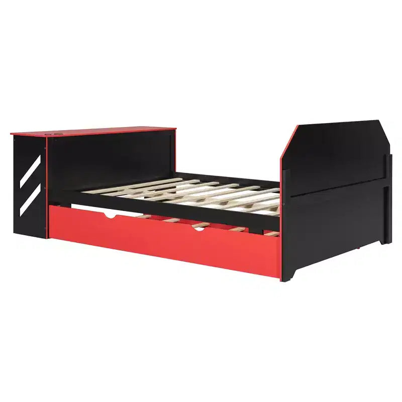 Lit de repos pleine grandeur avec lit gigogne, lit de jeu avec bureau et port USB pour chambres d'étudiants ou chambres d'amis