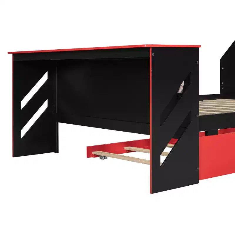 Lit de repos pleine grandeur avec lit gigogne, lit de jeu avec bureau et port USB pour chambres d'étudiants ou chambres d'amis