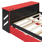Lit de repos pleine grandeur avec lit gigogne, lit de jeu avec bureau et port USB pour chambres d'étudiants ou chambres d'amis