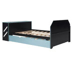 Lit de repos pleine grandeur avec lit gigogne, lit de jeu avec bureau et port USB pour chambres d'étudiants ou chambres d'amis
