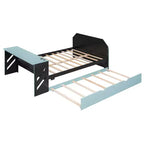 Lit de repos pleine grandeur avec lit gigogne, lit de jeu avec bureau et port USB pour chambres d'étudiants ou chambres d'amis