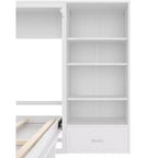 Lit escamotable Queen Size avec étagère, lit mural Queen en bois avec rangements, lit-coffre mural pliant pour petit espace