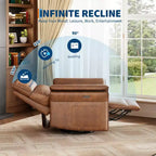 Fauteuil inclinable électrique, fauteuil à bascule pivotant à 270° avec port USB, revêtement en cuir PU, accoudoirs à double épaisseur, fauteuil pour chambre de bébé/salon