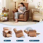Fauteuil inclinable électrique, fauteuil à bascule pivotant à 270° avec port USB, revêtement en cuir PU, accoudoirs à double épaisseur, fauteuil pour chambre de bébé/salon
