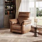 Fauteuil inclinable électrique, fauteuil à bascule pivotant à 270° avec port USB, revêtement en cuir PU, accoudoirs à double épaisseur, fauteuil pour chambre de bébé/salon