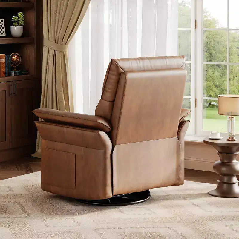 Fauteuil inclinable électrique, fauteuil à bascule pivotant à 270° avec port USB, revêtement en cuir PU, accoudoirs à double épaisseur, fauteuil pour chambre de bébé/salon