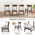 Chaises de salle à manger GDFStudio Fowler au dossier incurvé en bois de style scandinave (lot de 2)