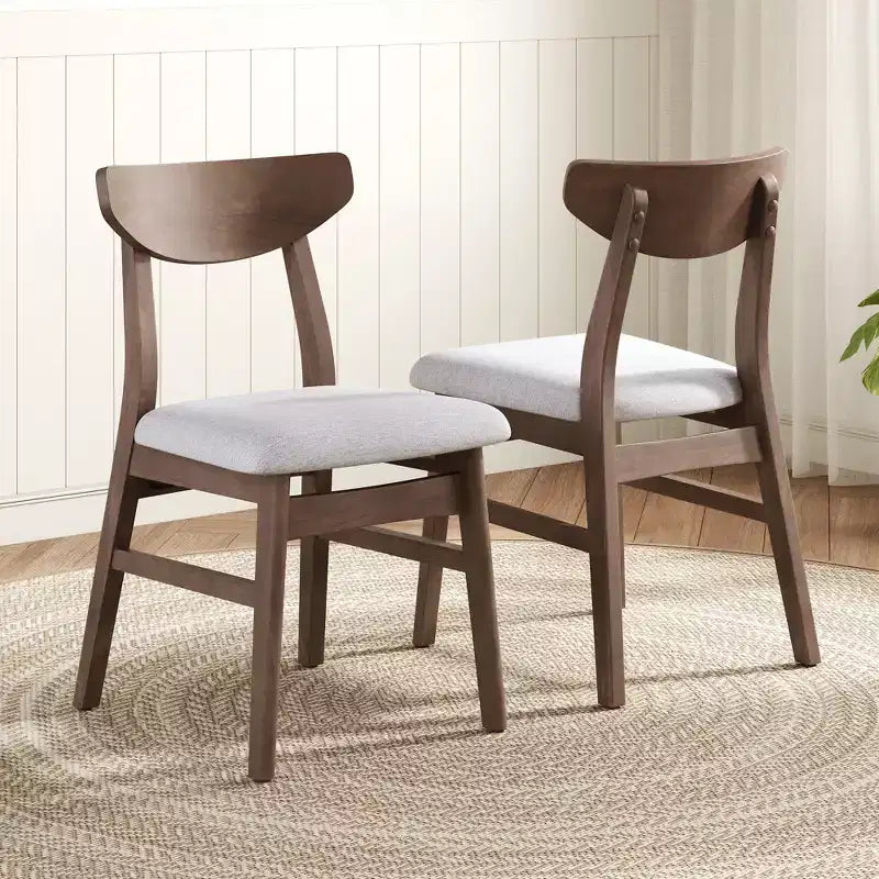 GDFStudio Fowler Modern Scandinavian Curved Wood Backrest Dining Chairs (Set of 2)