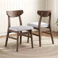 GDFStudio Fowler Modern Scandinavian Curved Wood Backrest Dining Chairs (Set of 2)