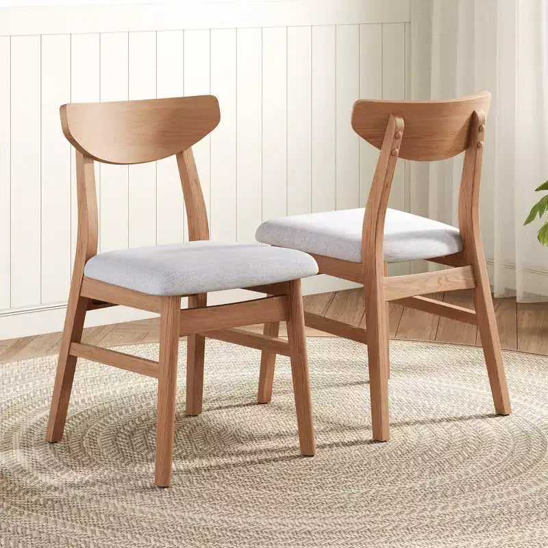 Chaises de salle à manger GDFStudio Fowler au dossier incurvé en bois de style scandinave (lot de 2)