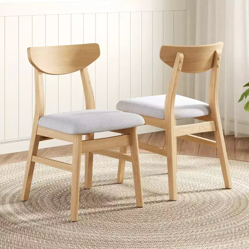 Chaises de salle à manger GDFStudio Fowler au dossier incurvé en bois de style scandinave (lot de 2)