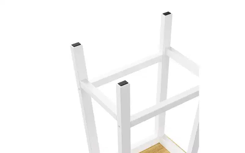 JVNOXK Îlot de cuisine 5 roues de 135 cm avec 2 supports pour tabourets de bar, plateau pliant, étagères latérales ouvertes et tiroirs. Convient aux cuisines. Blanc