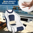 Fauteuil Capitaine, Siège de Bateau en Vinyle Marine avec Rembourrage Épais en Éponge et Dossier Ergonomique, Siège de Ponton de 42 cm de Large