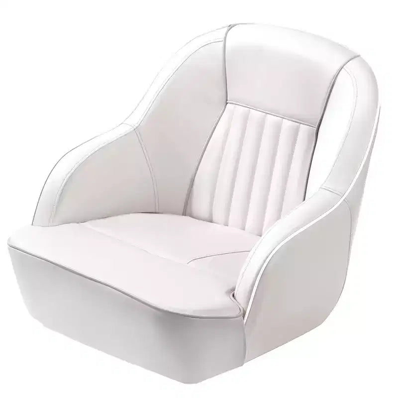 Captain Bucket Seat, Marine Vinyl Boat Chair with Thickened Sponge Padding & Ergonomic Backrest, 42cm Wide Pontoon Boat Seat