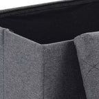 Banc de rangement pliant, Pouf repose-pieds, Banc de bout de lit, Coffre de rangement, avec couvercle rabattable, pour salon, chambre à coucher, entrée, gris