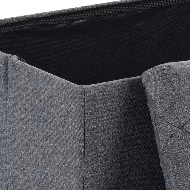Banc de rangement pliant, Pouf repose-pieds, Banc de bout de lit, Coffre de rangement, avec couvercle rabattable, pour salon, chambre à coucher, entrée, gris
