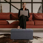 Banc de rangement pliant, Pouf repose-pieds, Banc de bout de lit, Coffre de rangement, avec couvercle rabattable, pour salon, chambre à coucher, entrée, gris