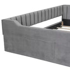 Lit de repos moderne en velours Luxystar avec poches latérales