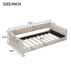 Lit de repos moderne en velours Luxystar avec poches latérales