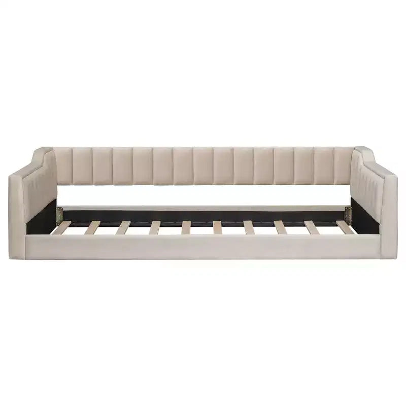 Lit de repos moderne en velours Luxystar avec poches latérales