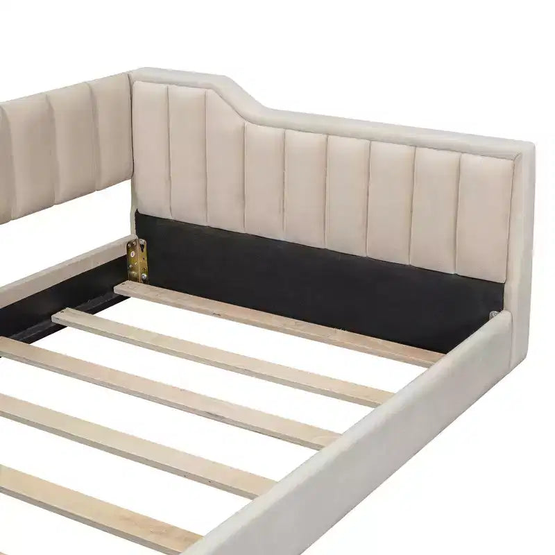 Lit de repos moderne en velours Luxystar avec poches latérales