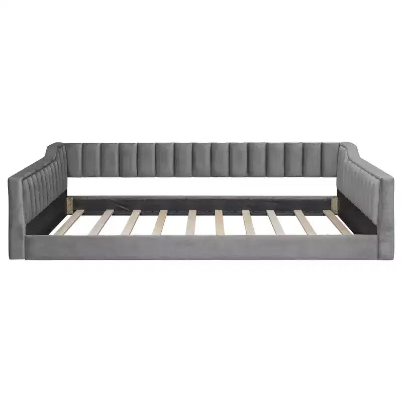 Lit de repos moderne en velours Luxystar avec poches latérales