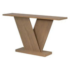 Table console d'entrée Whisen V-Base, table de couloir d'appoint, table de canapé mince avec placage en bois naturel, polyvalence classique