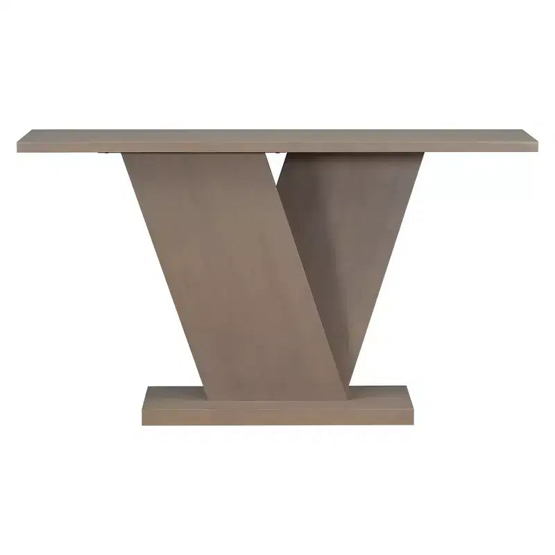 Table console d'entrée Whisen V-Base, table de couloir d'appoint, table de canapé mince avec placage en bois naturel, polyvalence classique