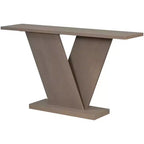 Table console d'entrée Whisen V-Base, table de couloir d'appoint, table de canapé mince avec placage en bois naturel, polyvalence classique