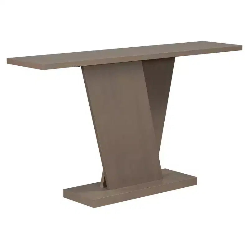 Table console d'entrée Whisen V-Base, table de couloir d'appoint, table de canapé mince avec placage en bois naturel, polyvalence classique