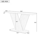 Table console d'entrée Whisen V-Base, table de couloir d'appoint, table de canapé mince avec placage en bois naturel, polyvalence classique
