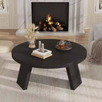 Table basse moderne ronde de 33,5 po à 3 pieds robustes, table d'appoint peu encombrante pour le salon (1 paquet)