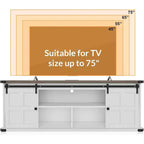 Meuble TV de ferme GustoWave 70 pour téléviseurs de 70 à 80 pouces, meuble de divertissement rustique avec portes coulissantes de grange, armoires de rangement