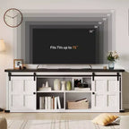 Meuble TV de ferme GustoWave 70 pour téléviseurs de 70 à 80 pouces, meuble de divertissement rustique avec portes coulissantes de grange, armoires de rangement