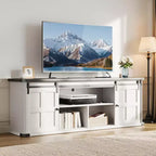 Meuble TV de ferme GustoWave 70 pour téléviseurs de 70 à 80 pouces, meuble de divertissement rustique avec portes coulissantes de grange, armoires de rangement