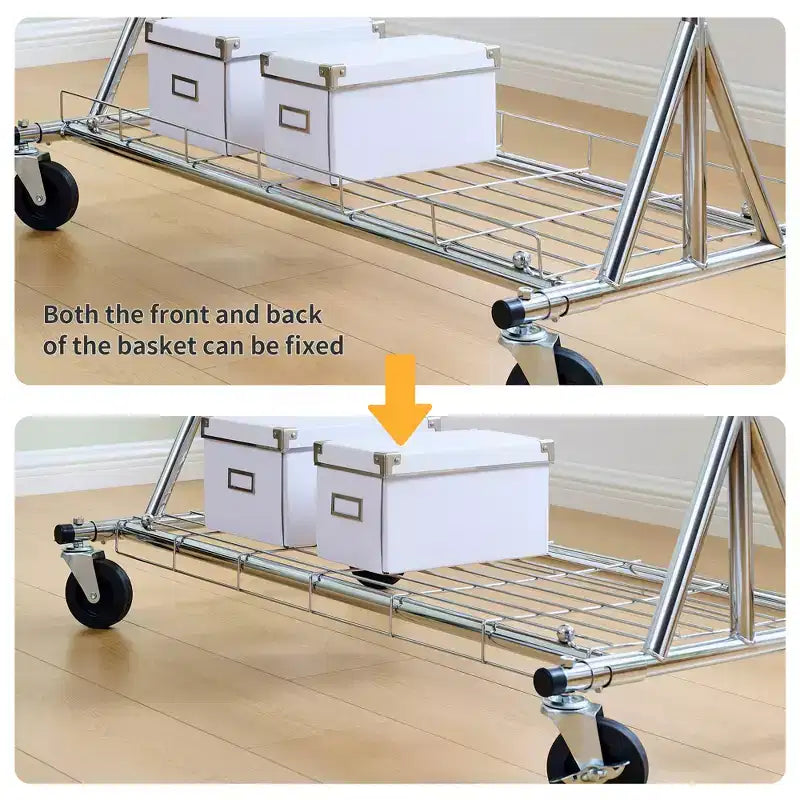 Portant à vêtements roulant robuste VIYET 68 600 livres, portant à vêtements commercial en fer pliable (cintres portables pour chambre à coucher)