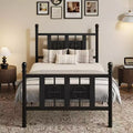 COZONY Metal Bed Frame with Headboard and Footboard, Vintage Circular Design, Noise-Free, Under Bed Storage, No Box Spring Needed